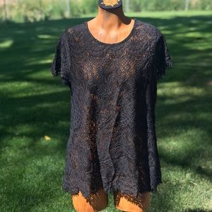Lace overlay top